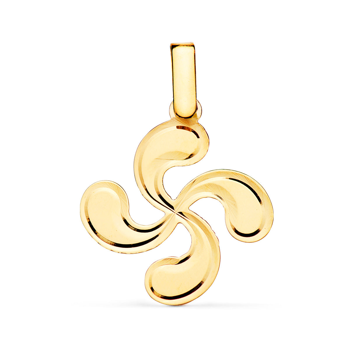 18K Pendenitf Croix Basque Or Jaune 23X20 mm