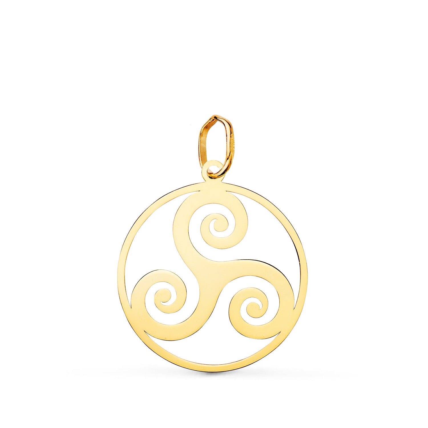 18K Gul Guld Rund Brilliant Triskelion Pendel 20 mm