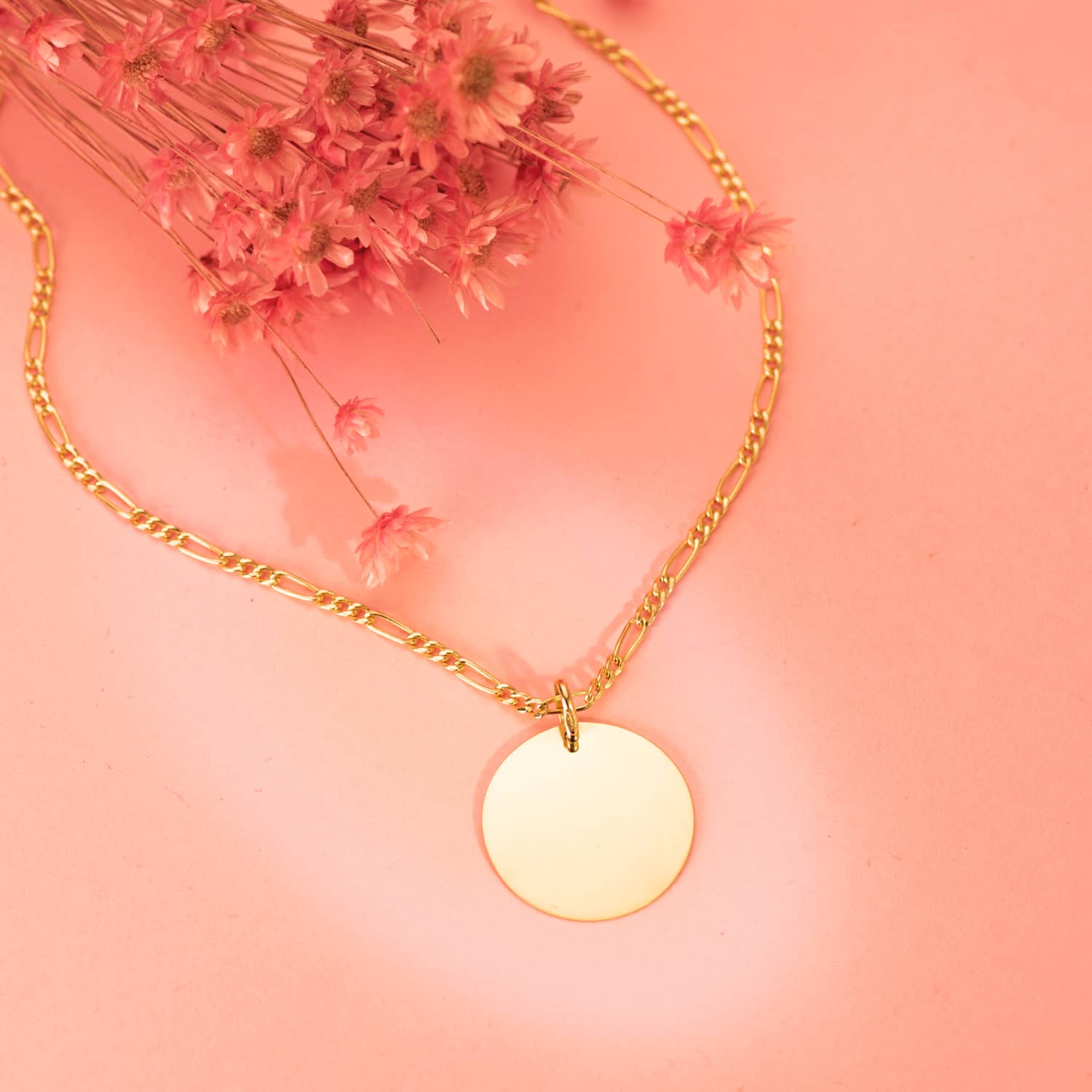 18K Médaille Colombe en Or Jaune 18MM