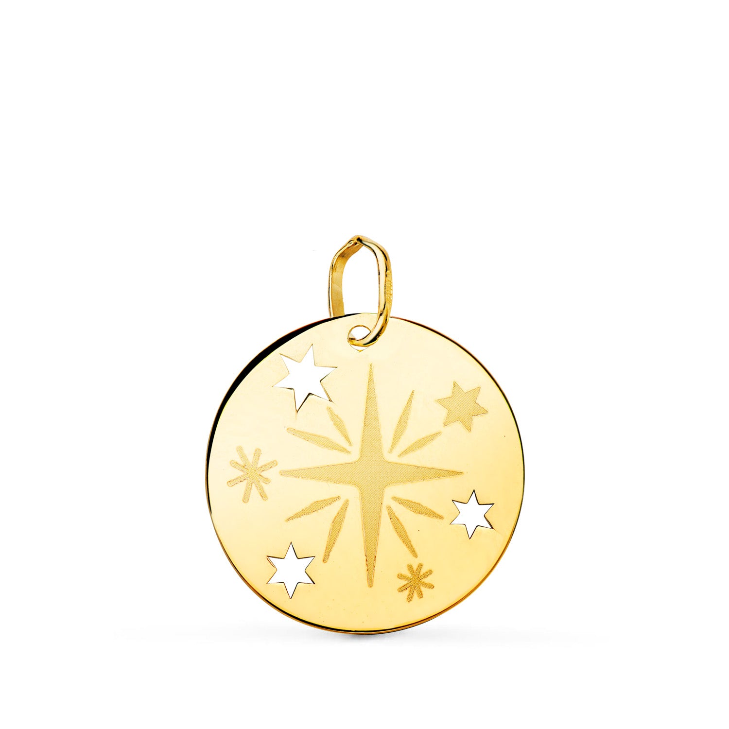 18K gul guld kompas rose vedhæng 18MM