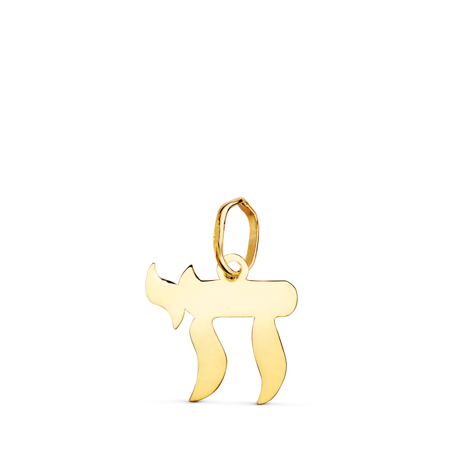 Pendentif Or Jaune 18K "jai" Silhouette Symbole de Vie 12 X 11 mm