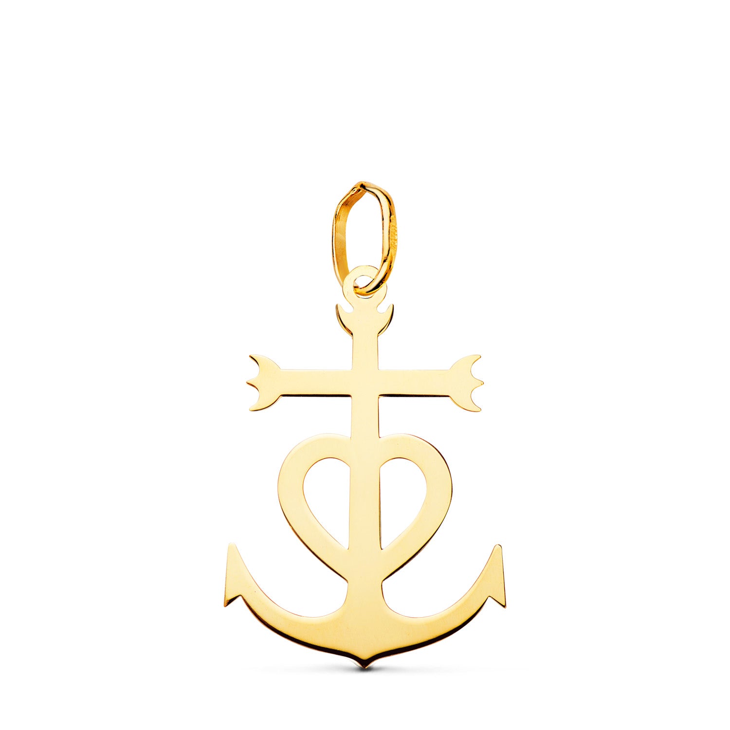 Croix de Camargue Or Jaune Brillant 18K 22 X 15 mm