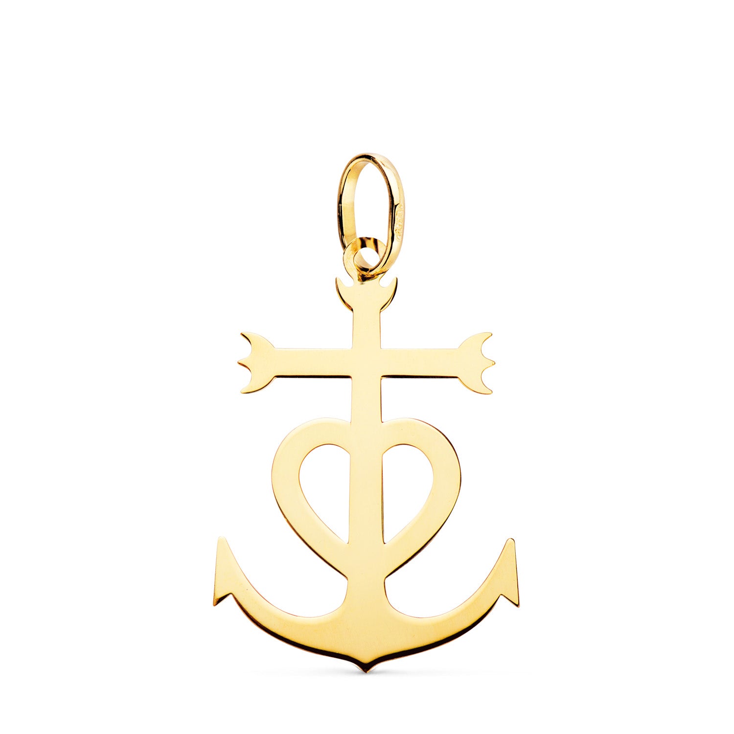 Croix de Camargue Or Jaune Brillant 18K 27 X 19 mm