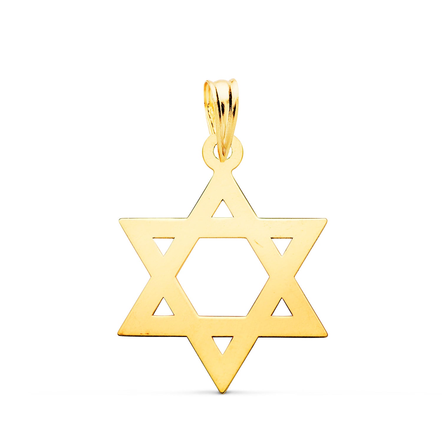 Pendentif Étoile de David Brillante Or Jaune 18K 22 X 17 mm