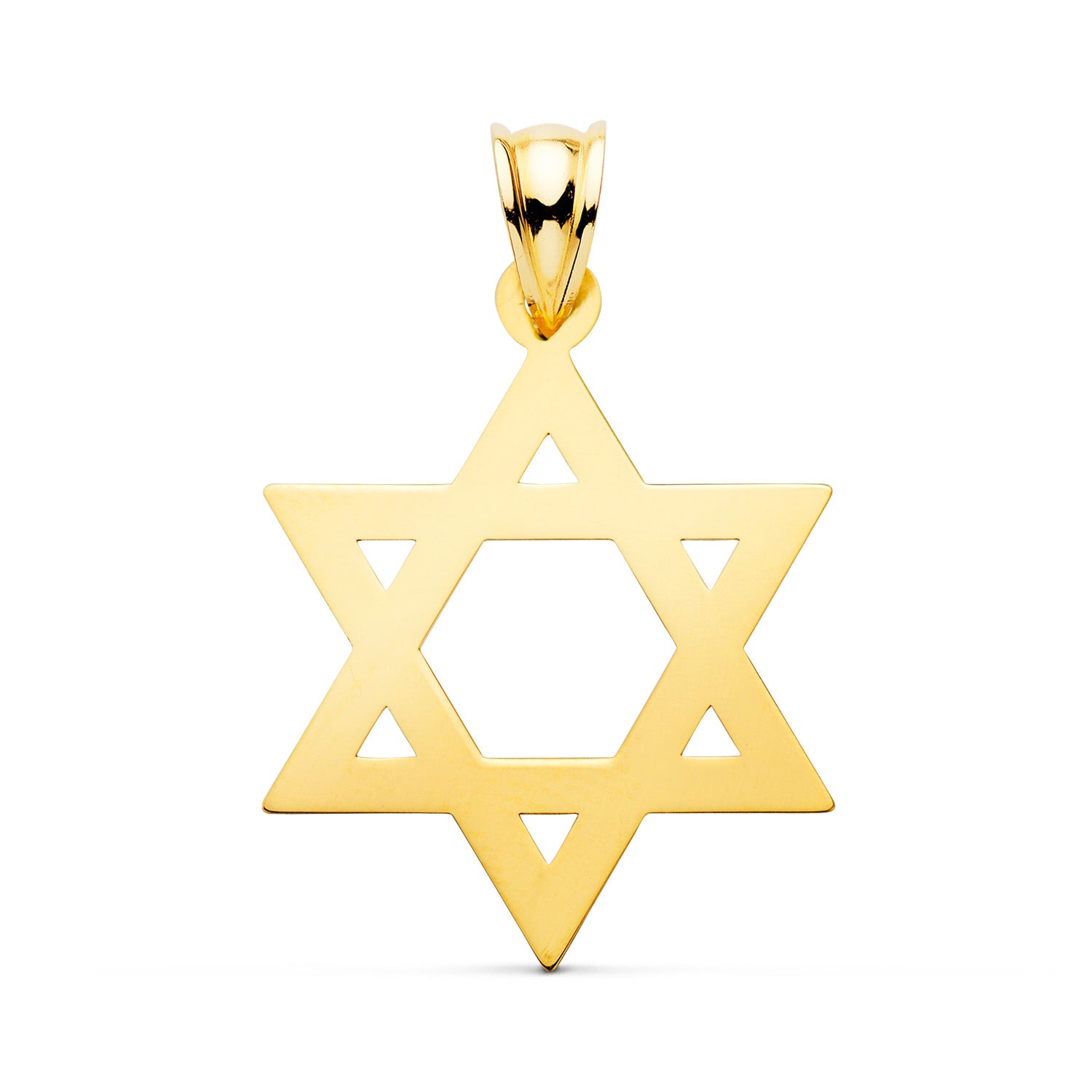 Pendentif Étoile de David Brillante Or Jaune 18K 28 X 21 mm
