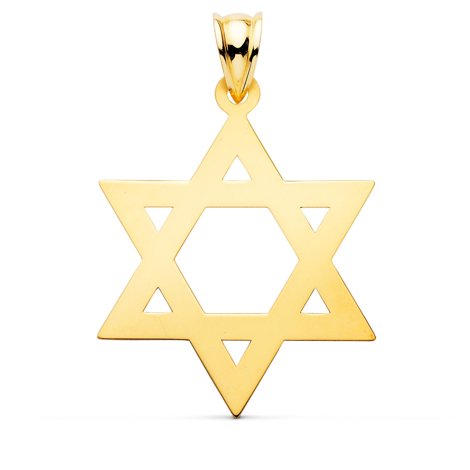 Pendentif Étoile de David Brillante Or Jaune 18K 33 X 26 mm