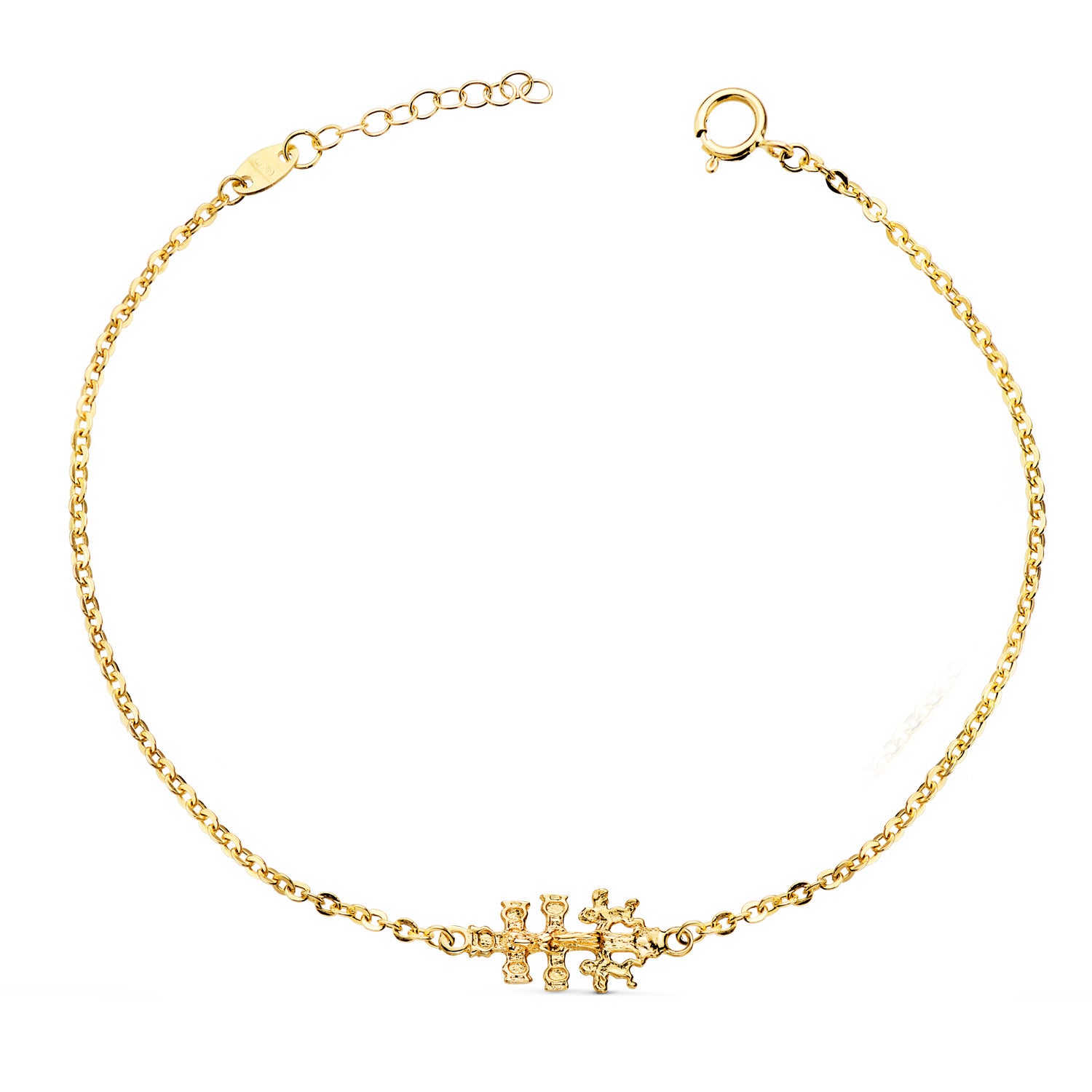 Bracelet Or Jaune 18K avec Croix 19X9 mm Longueur : 18 3 Cm