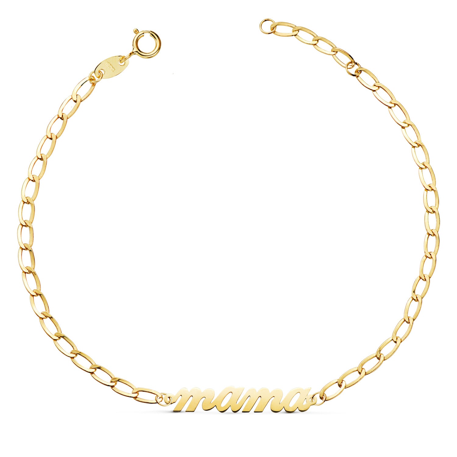 Bracelet Or Jaune 18K Mama Bilbao Chaîne 25MM Longueur : 20CM
