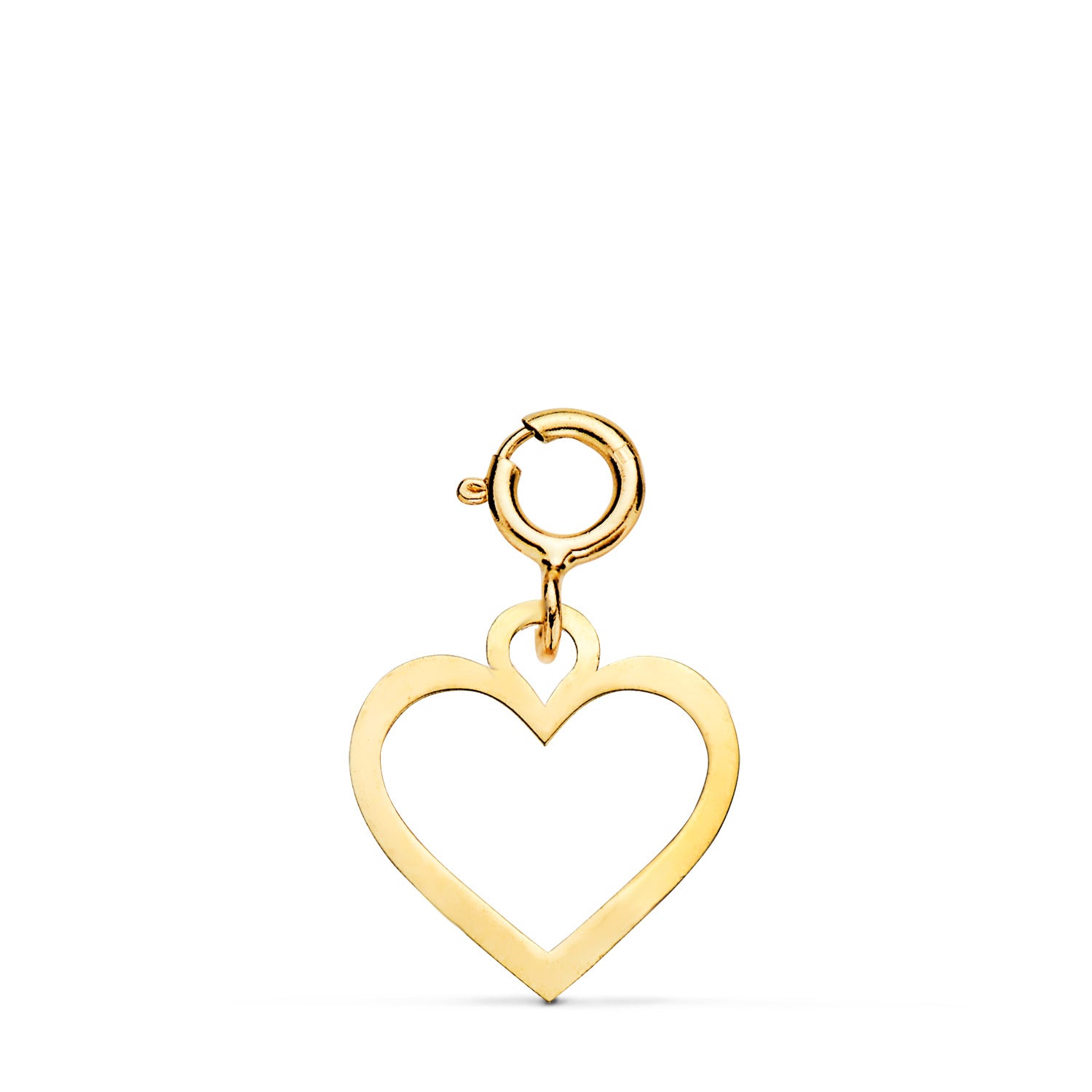 Pendentif Coeur Or Jaune 18K 11 X 10 mm avec Anneau 45 mm