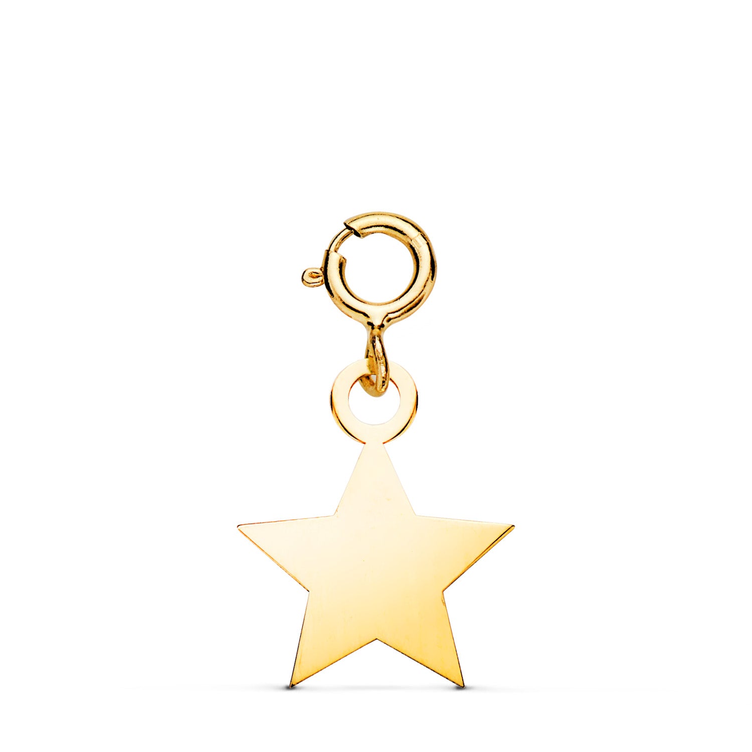 Pendentif Étoile Or Jaune 18K 12 X 10 mm avec Anneau 45 mm