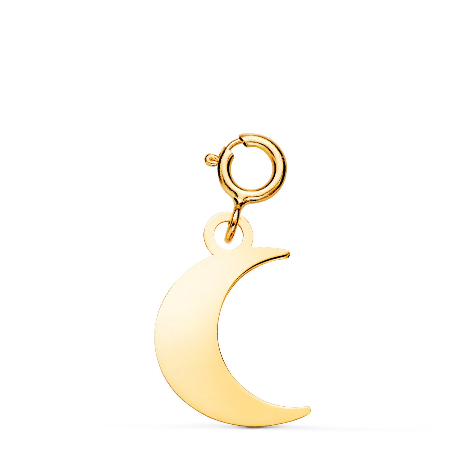 Pendentif Lune Or Jaune 18K 13 X 9 mm avec Anneau 45 mm
