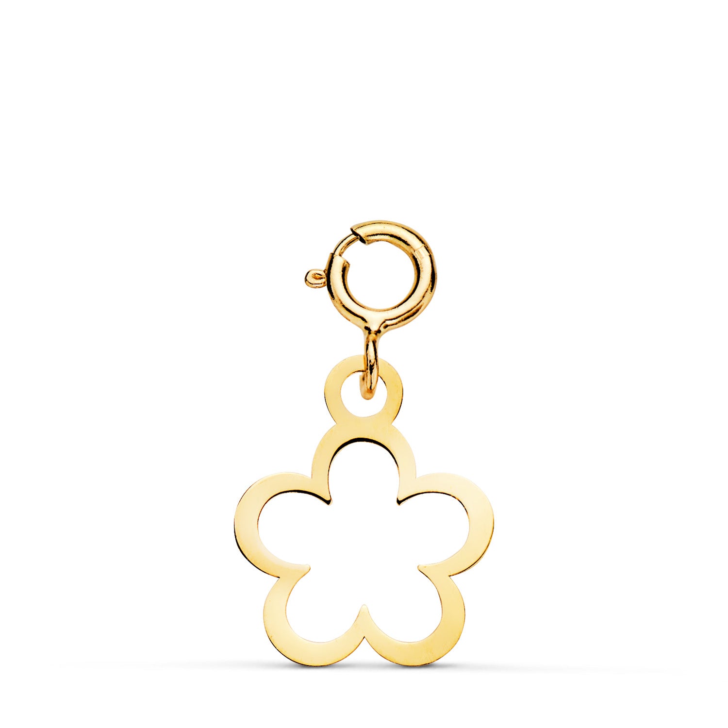 Pendentif Marguerite Or Jaune 18K 12 X 10 mm avec Anneau 45 mm