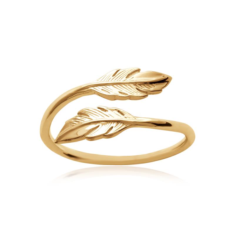 Feather - Gold Plated Ring - Azuline