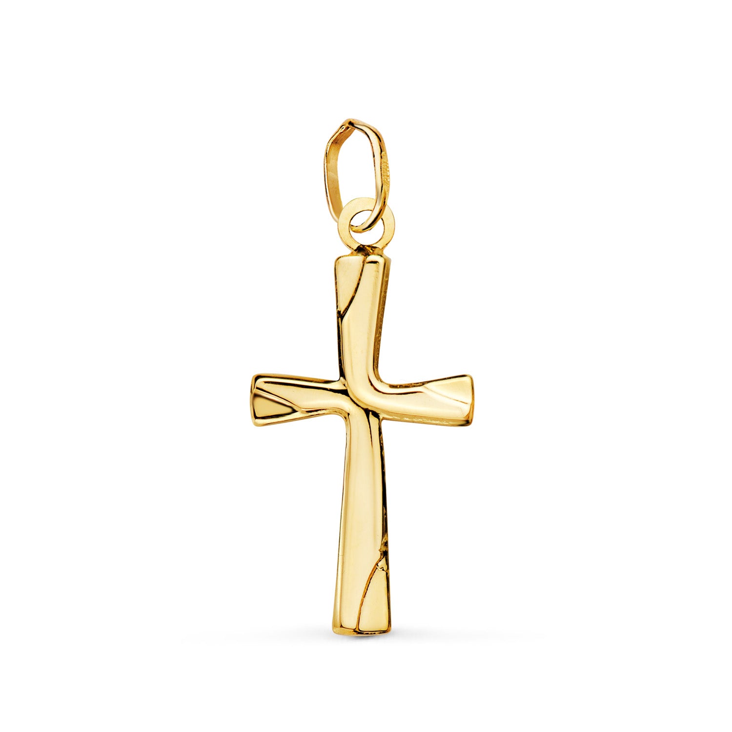 Croce cava liscia in oro giallo 18 carati 21 X 12 mm