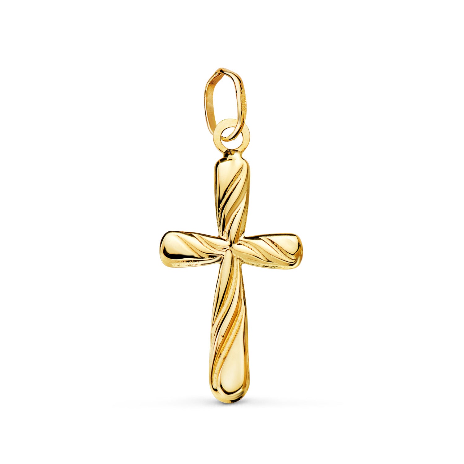 Croix Or Jaune Lisse 18K Brillant Creuse 20 X 12 mm