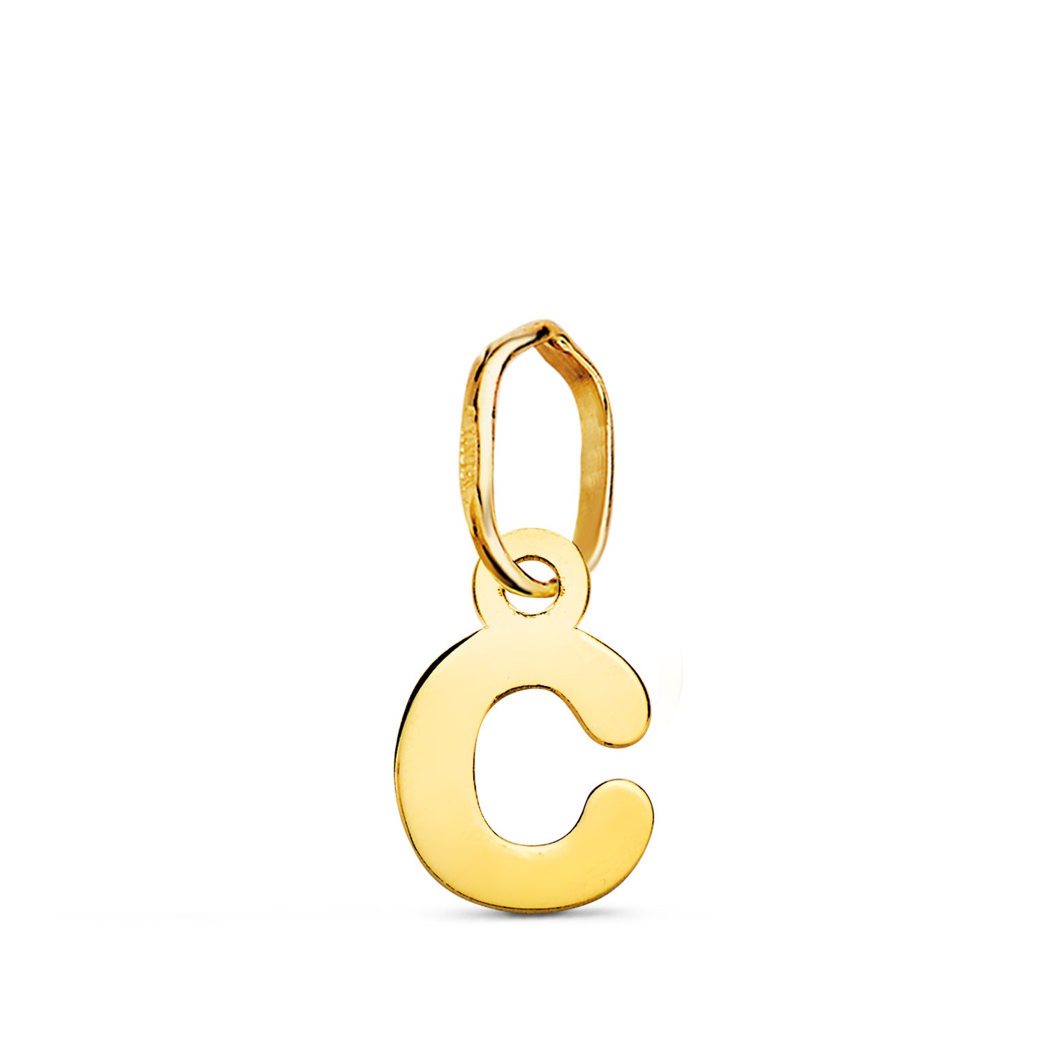 Pendentif Or Jaune 18K Initial "c" Pulie 8 X 55 mm