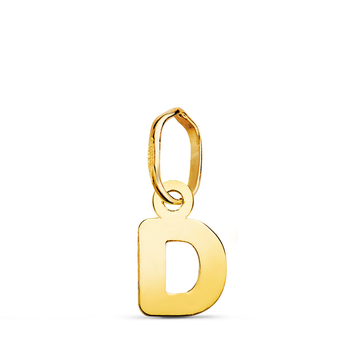 Pendentif Or Jaune 18K Initial "d" Brillance 8 X 5 mm