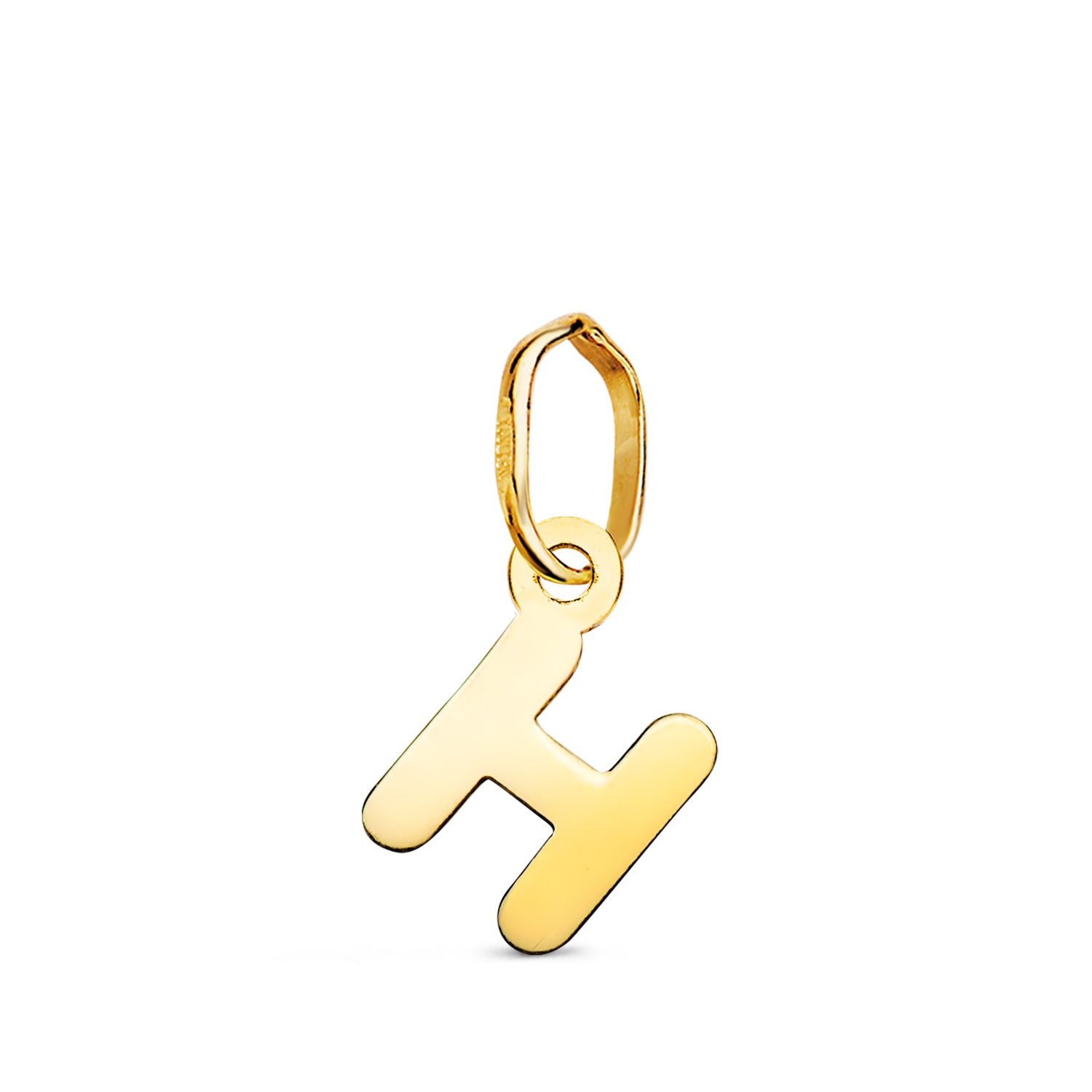 Pendentif en Or Jaune 18K Lettre "h" Brillante 8 X 5 mm