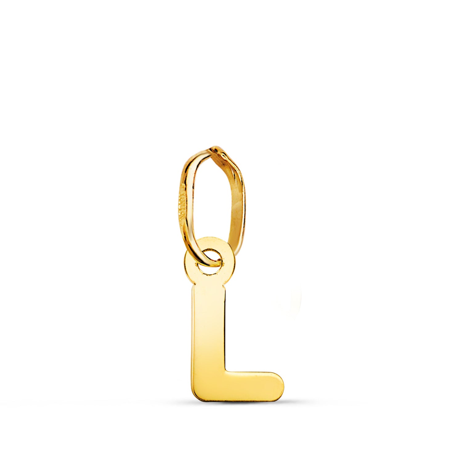 18K Gulguld Vedhæng Initial "l" Pulie 8 X 43 mm