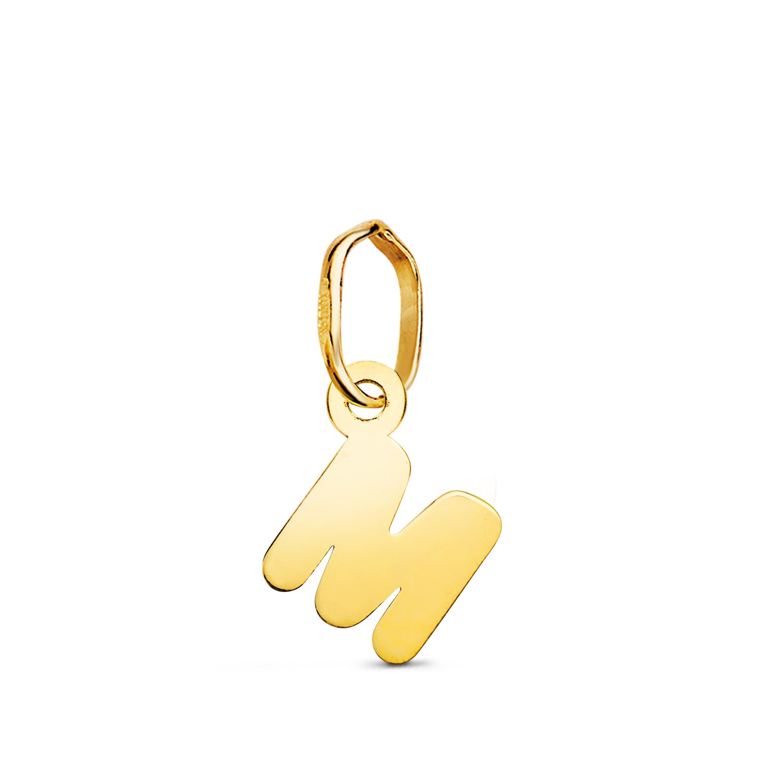 Pendentif Or Jaune 18K Initial "m" Pulie 95 X 75 mm