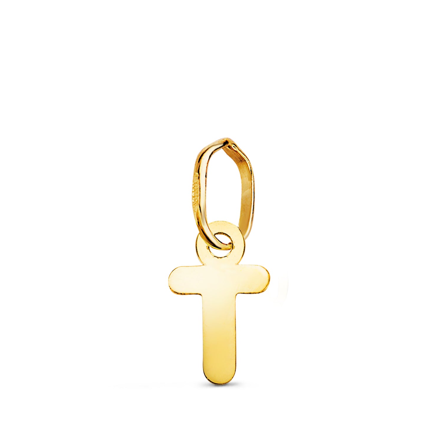 18K Gulguld Vedhæng Initial "t" Pulie 83 X 5 mm
