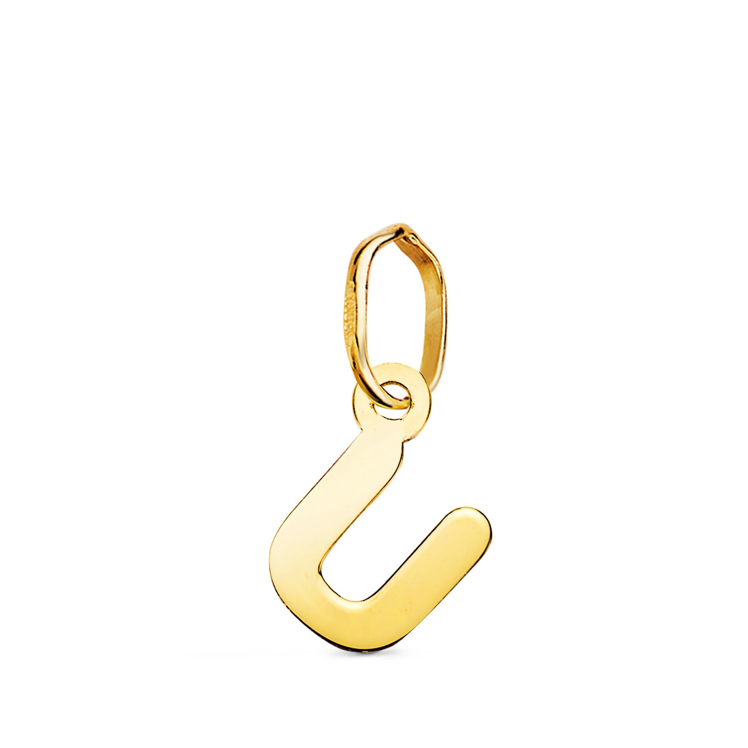 Pendentif en Or Jaune 18K Lettre " U " Brillante 9 X 6 mm
