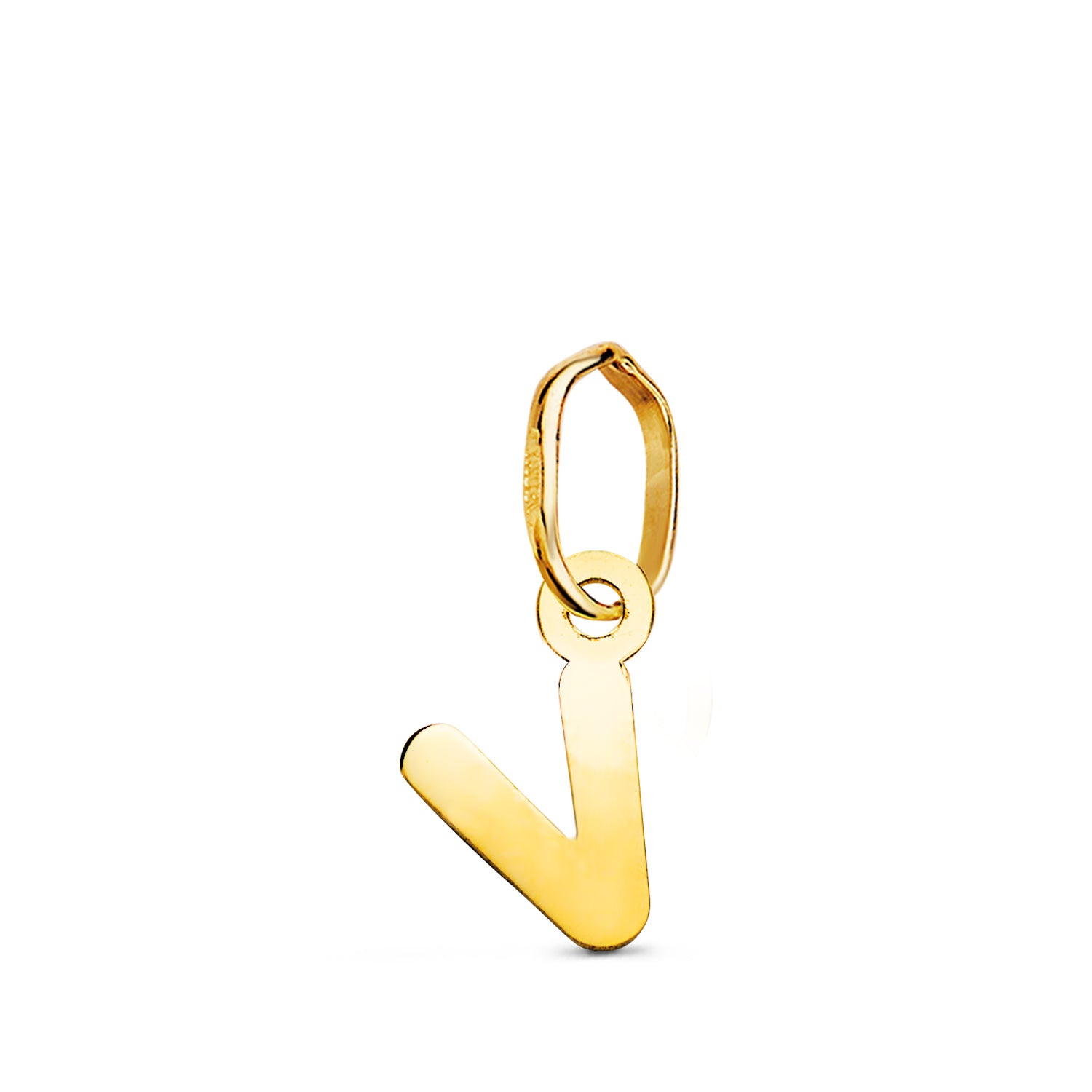 Pendentif Or Jaune 18K Initial "v" Pulie 85 X 53 mm