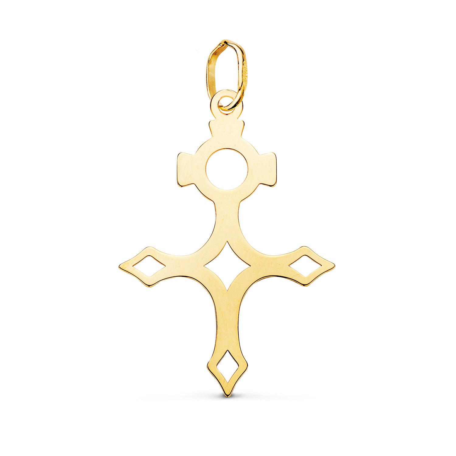 Pendentif en Or Jaune 18K Silhouette de la Croix du Sud en Finition Brillante 27 X 19 mm