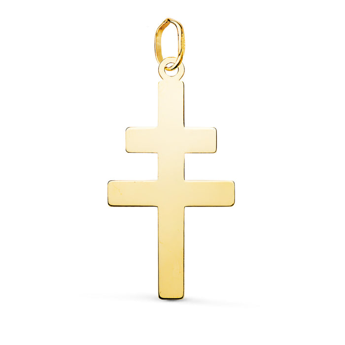 Colgante Cruz de Lorena Brillante – Oro amarillo de 18 quilates | Azuline