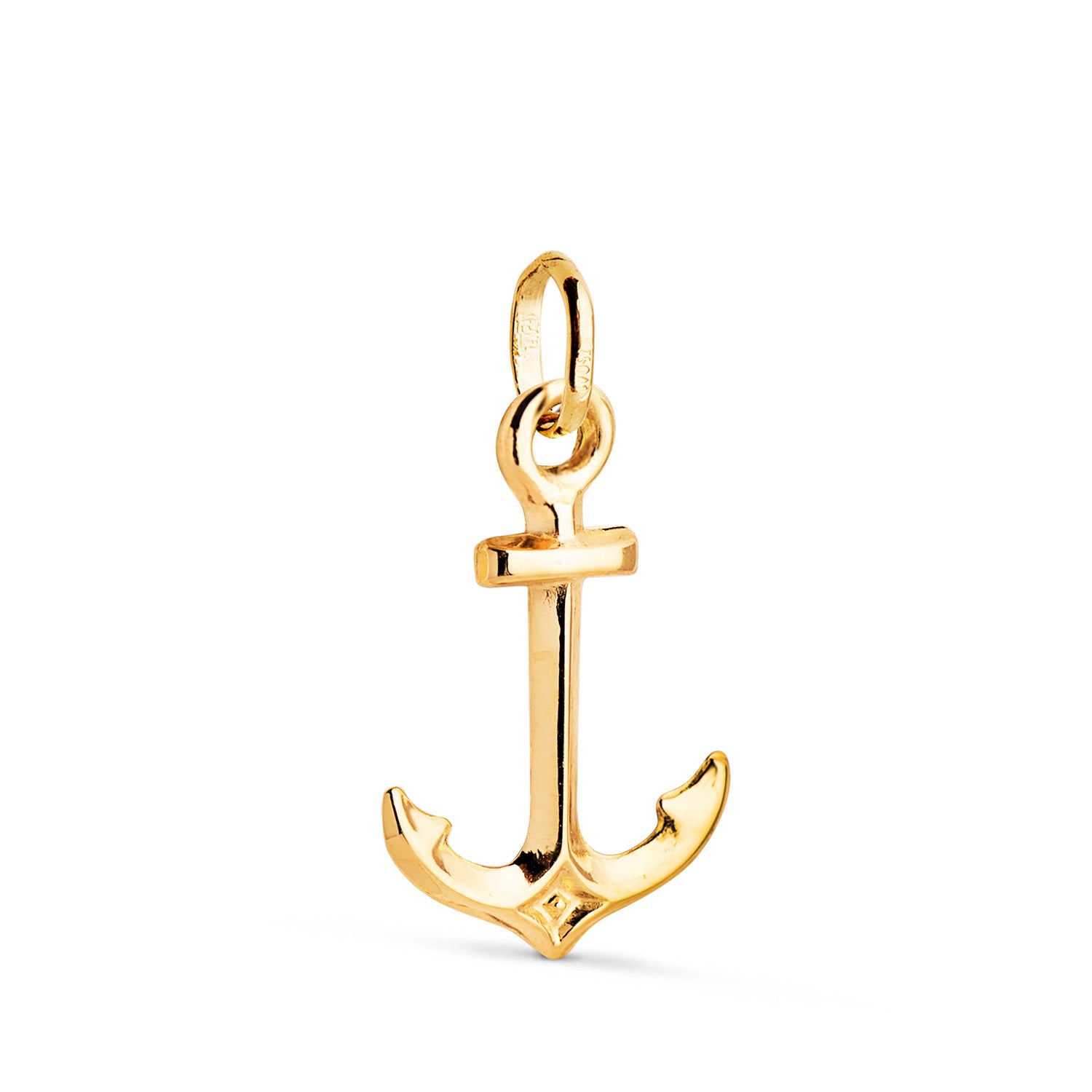 Pendentif Amulette Ancre en Or Jaune 18 Carats Mesure: 20 X 13 mm