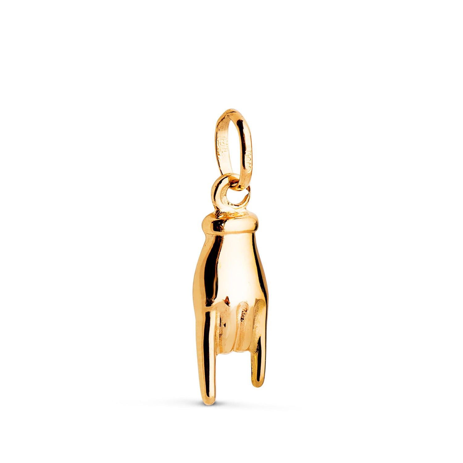 Pendentif en Or Jaune 18K avec Main Italienne Brillante Mesure : 16 X 5,5 mm