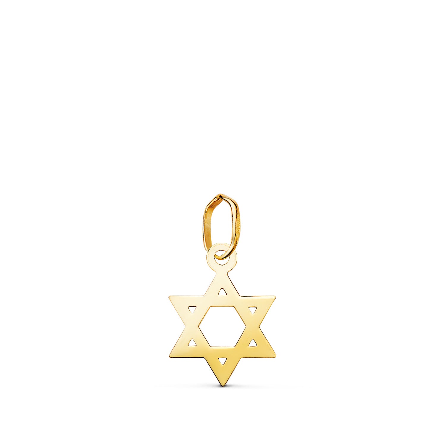 Pendentif Brillant Étoile de David en Or Jaune 18K 12 X 9 mm
