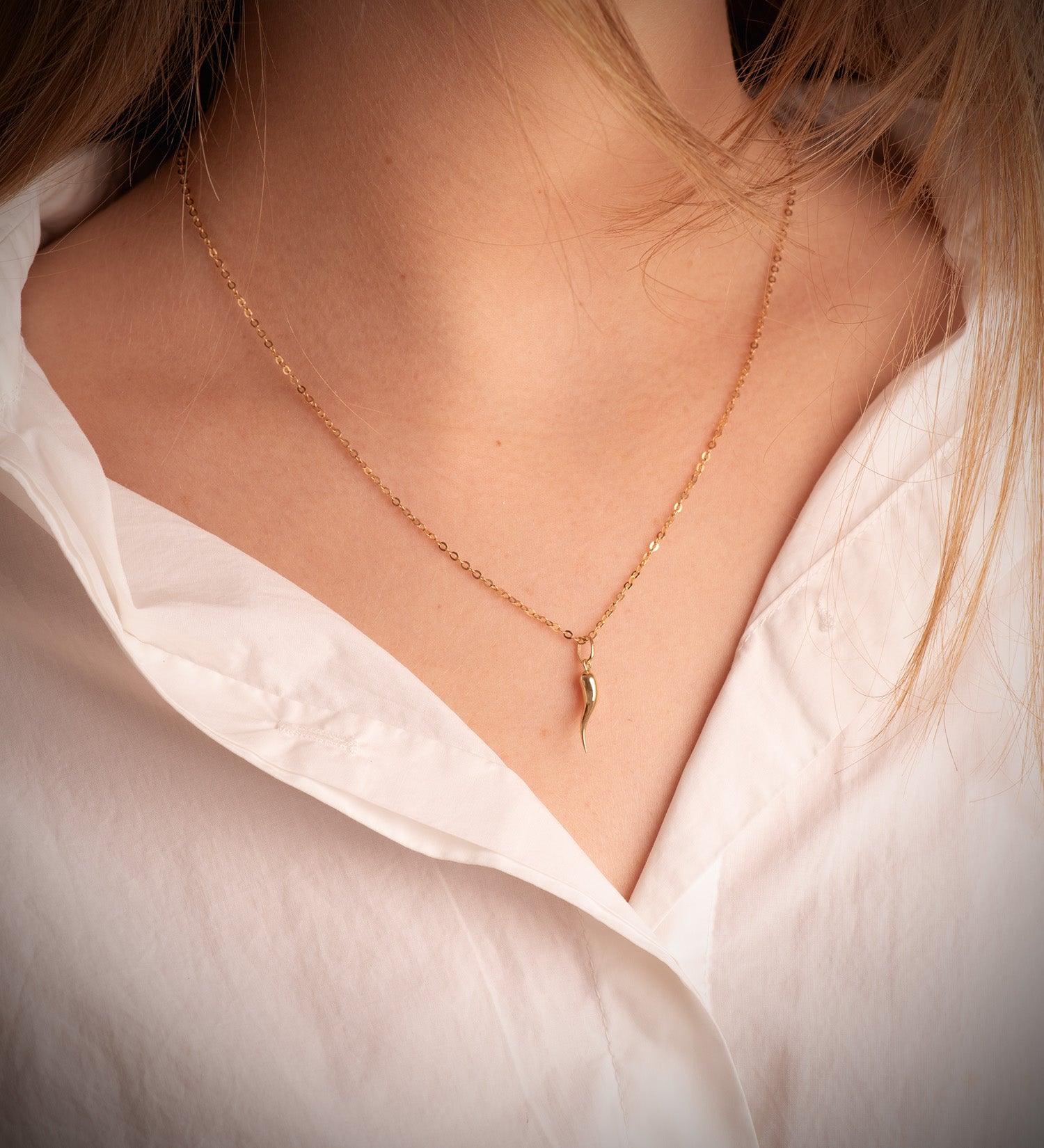 Pendentif Dabondance en Or Jaune 18 Carats en Or Brillant Taille : 20 X 3,5 mm