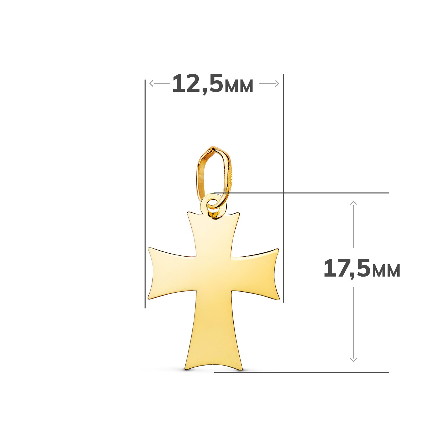 Pendentif Croix en Or Jaune 18 Carats de Lordre Teutonique en Mesure de Luminosité : 17,5 X 12,5 mm
