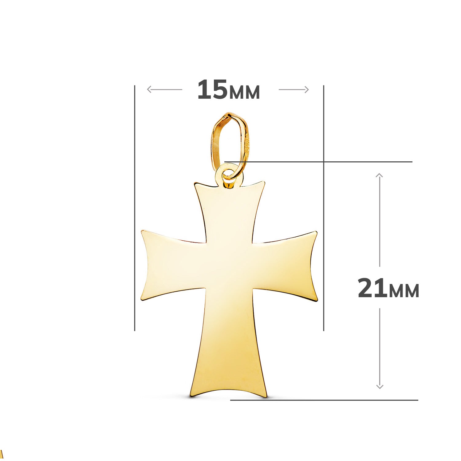 Pendentif Croix en Or Jaune 18 Carats de Lordre Teutonique en Mesure de Luminosité : 21 X 15 mm