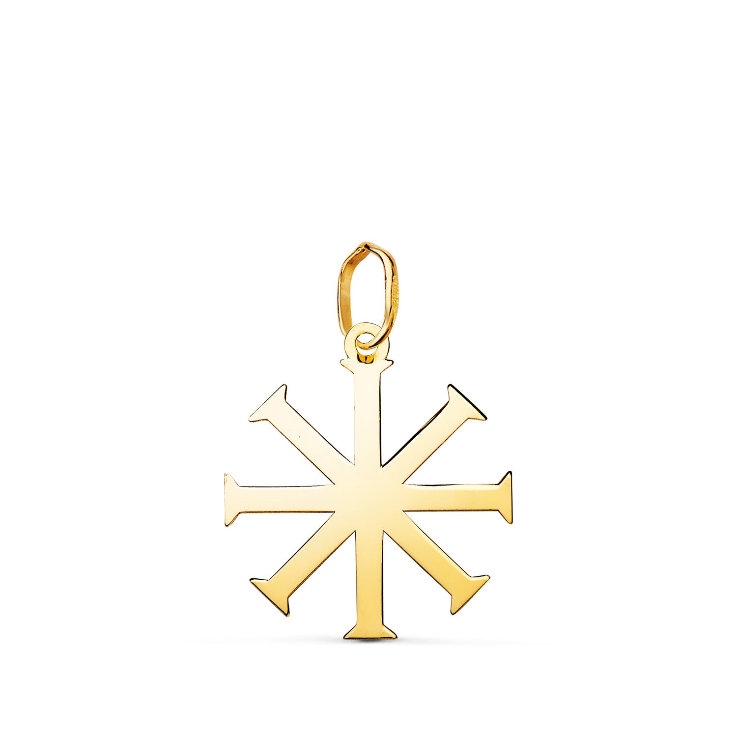 Pendentif Croix Baptistale en Or Jaune 18 Carats en Mesure de Luminosité : 18 X 16 mm