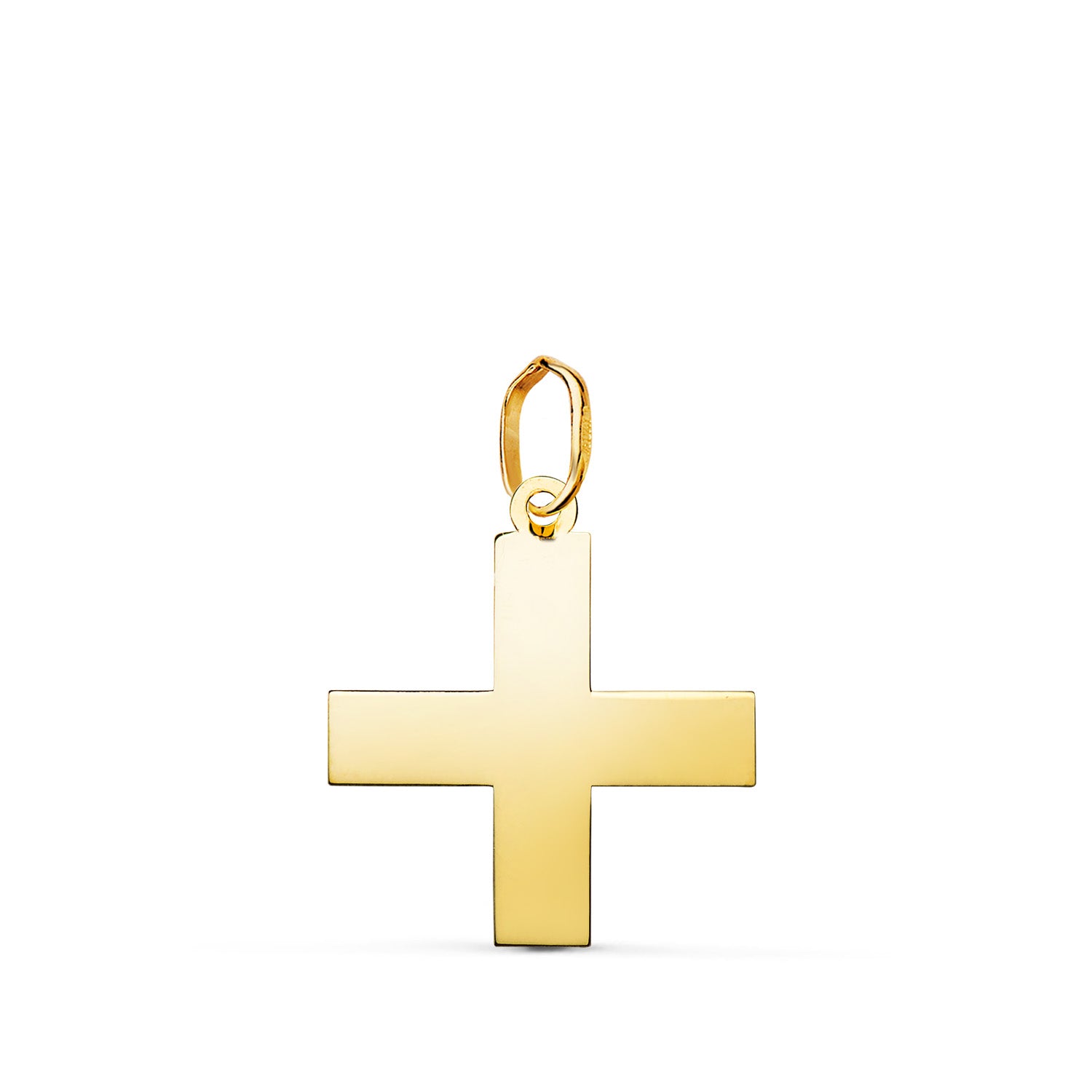 Gresk Cross anheng i 18K gult gull i lysstyrke Mål: 18 X 16 mm