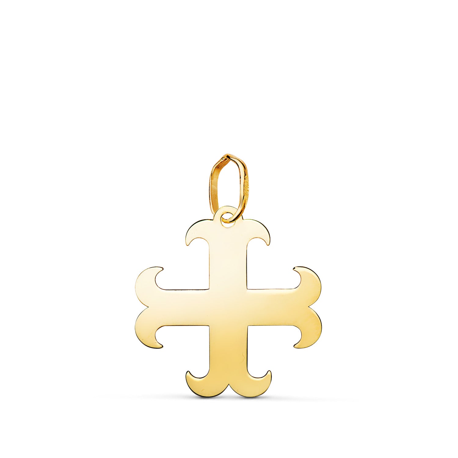 Pendentif en Or Jaune 18 Carats Croix Ancrée en Mesure de Luminosité : 17 X 16 mm