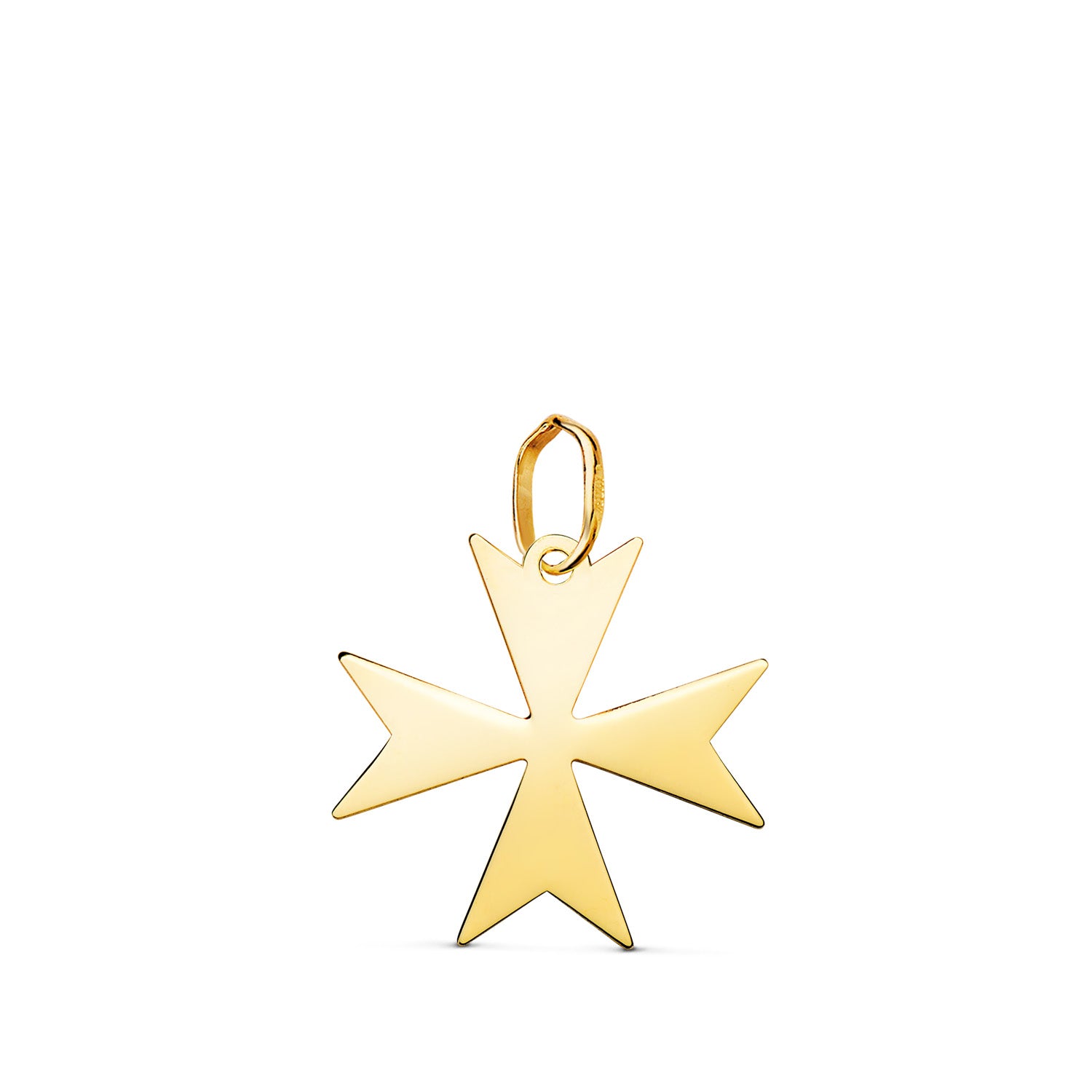 Briljante Maltezer Kruis hanger in 18k geel goud. Afmeting: 16 x 16 mm