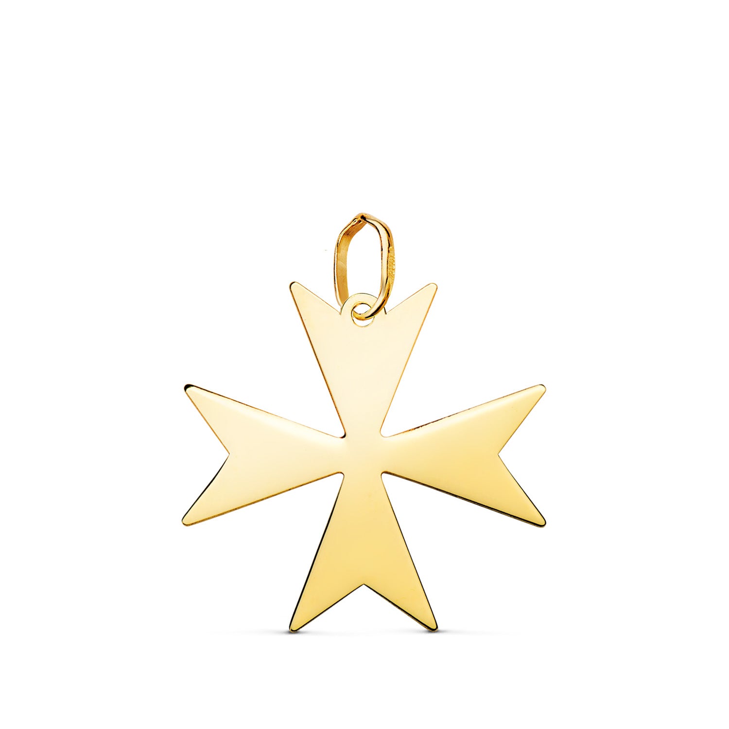 Briljante Maltezer kruis hanger in 18k geel goud. Afmeting: 20 x 20 mm