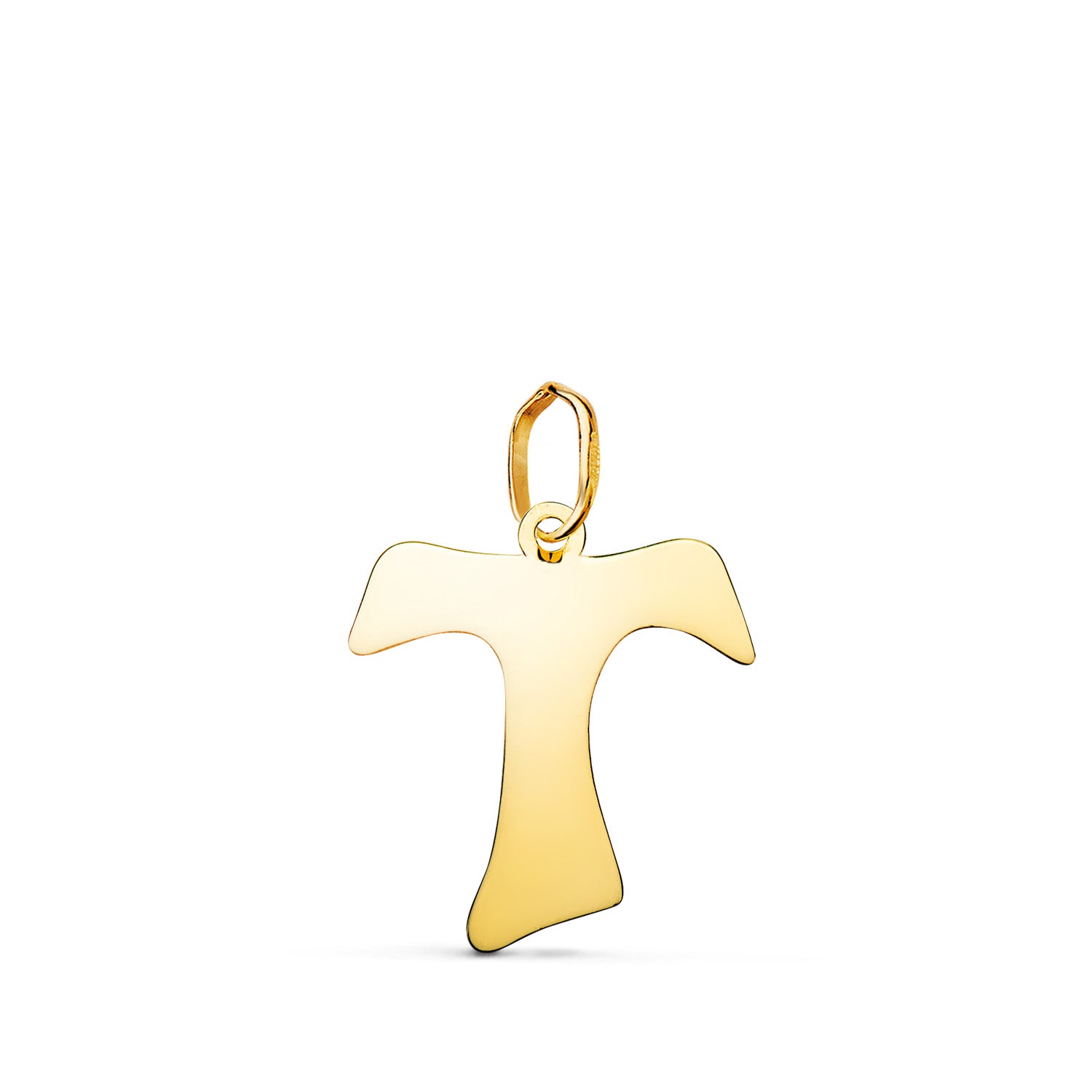 San Francisco Tau Cross-hanger in 18K geel goud in helderheidsafmeting: 17 x 14,5 mm
