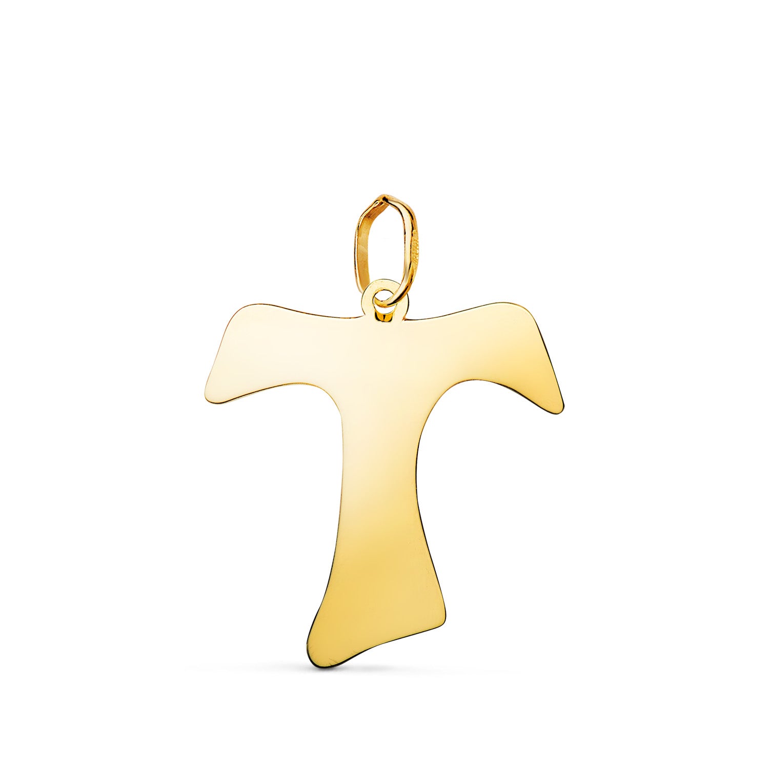 Pendentif Croix Tau de San Francisco en Or Jaune 18 Carats en Mesure de Luminosité : 20,5 X 18,5 mm