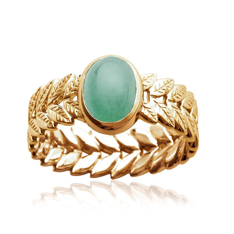 Aventurine - Gold Plated Ring - Azuline