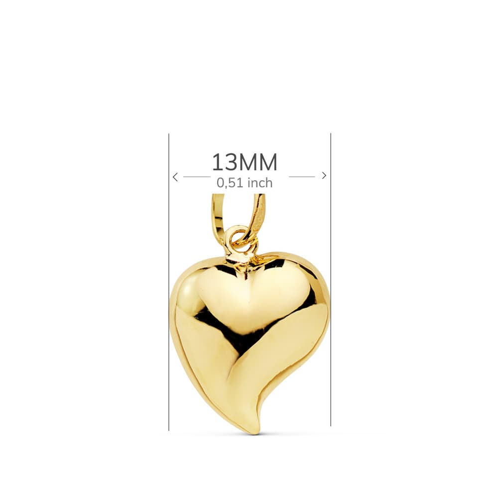 18K gouden harthanger. 9X7mm