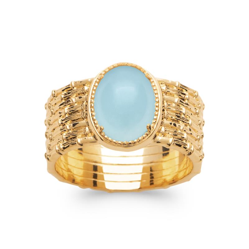 Blue Agate - Gold Plated Ring - Azuline