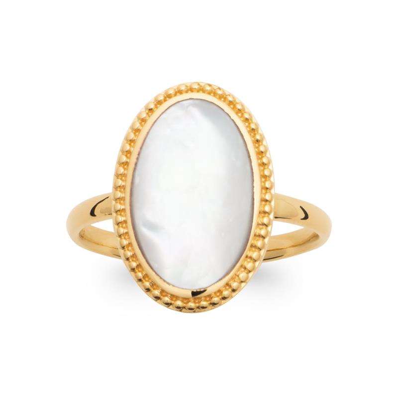 Mother of Pearl - Gold Plated Ring - Azuline