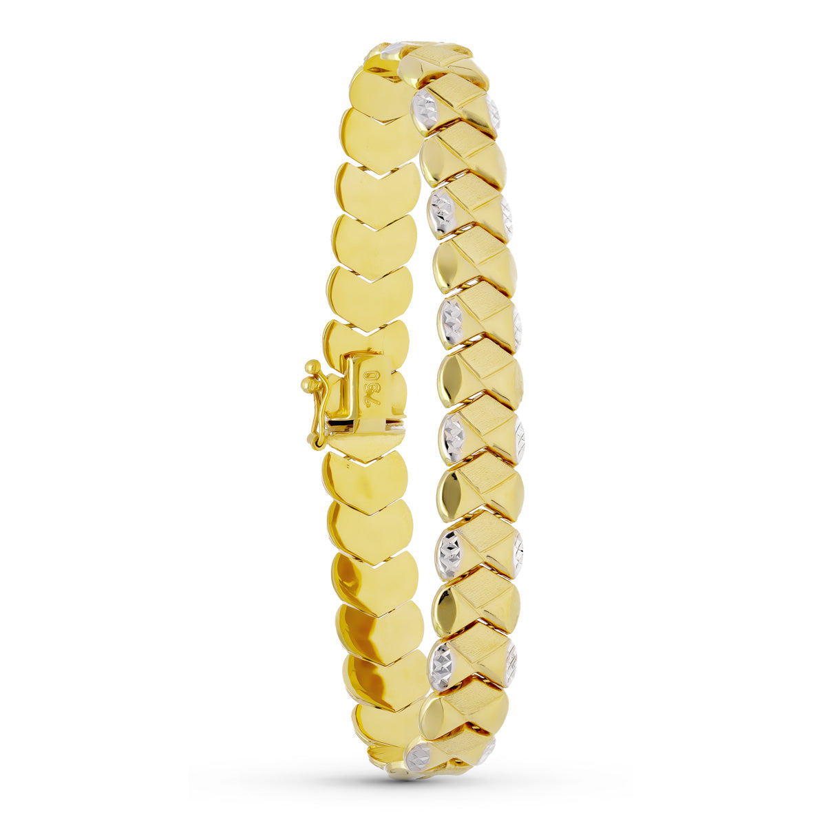Bracelet en Or Bicolore 18K Estampillé 205CM