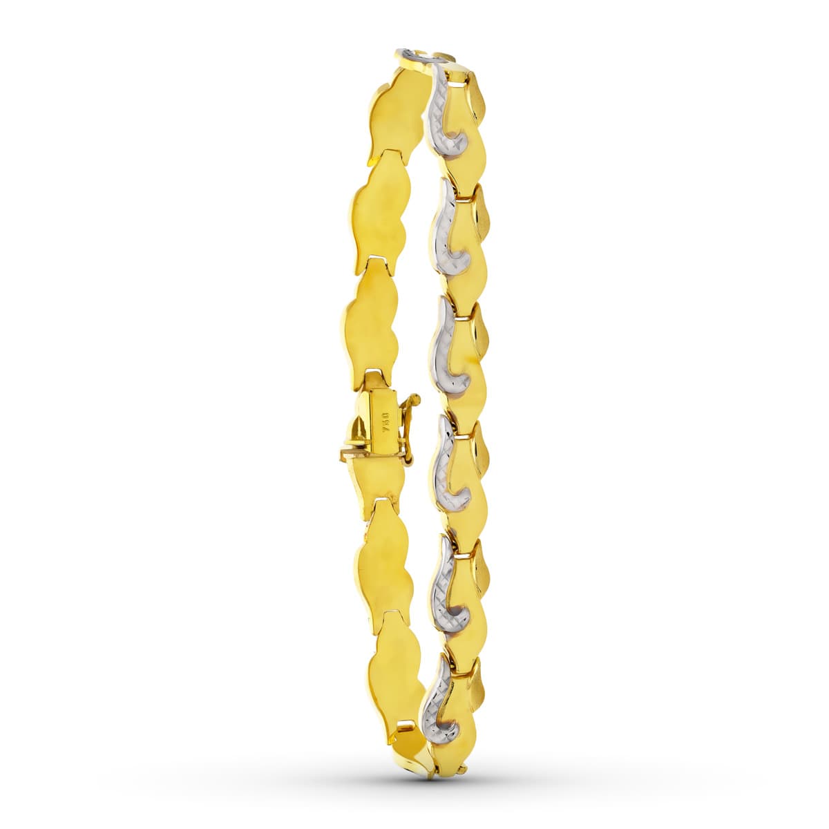 18K Collier en Or Bicolore 20 Cm