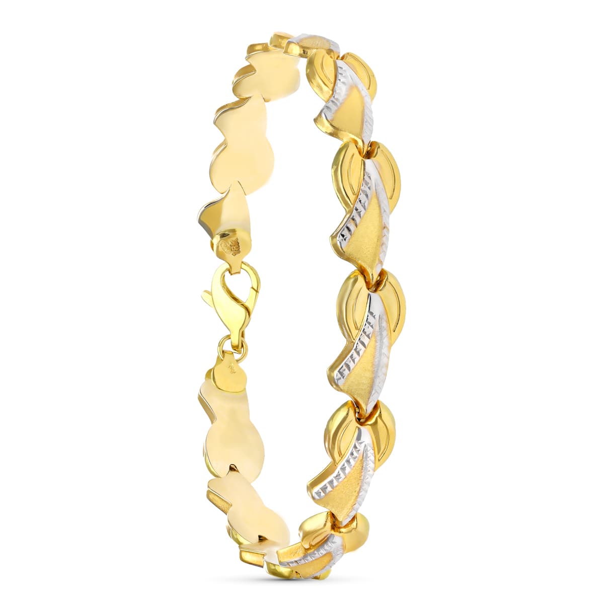 18K ツートン ゴールド ブレスレット 19 cm