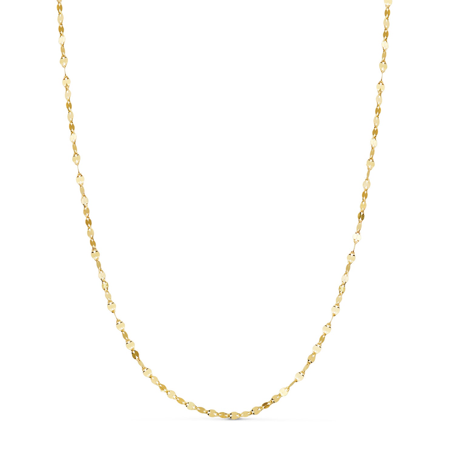 Chain in Solid 18K Yellow Gold Plated with Brilliant Diamond Width: 2 mm Length: 45 Cm Clasp Ring Clasp